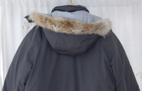 Golden Goose Gray Long Down Parka Coat Removable Fur Trim Hood Canada Men's M/L - Picture 5 of 19