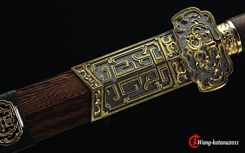 Espada de ébano de doble filo recta de doble filo de la dinastía Han china 40 - Imagen 5 de 12