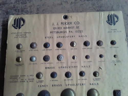 Vintage J. J. Peiger Co Polster Nagel Muster Display komplett (2 verfügbar) - Bild 5 von 7