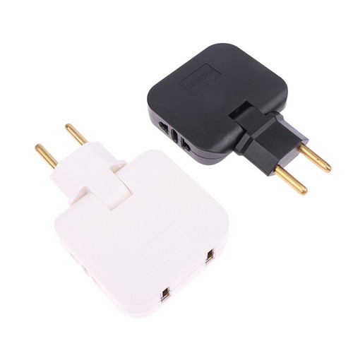 EU Plug 180 Degree Rotary Adapter 3 In 1 Electrical Plug Power Converter