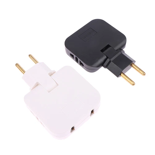 EU Plug 180 Degree Rotary Adapter 3 In 1 Electrical Plug Power Converter