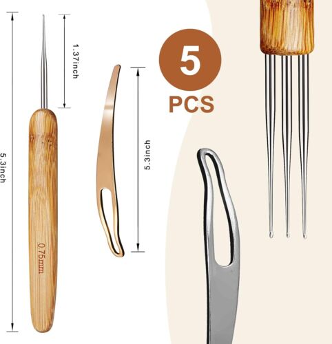 KACOLA Dreadlock Crochet Hook for Hair, Loc Needle Dreads, 0.75mm - Picture 2 of 5