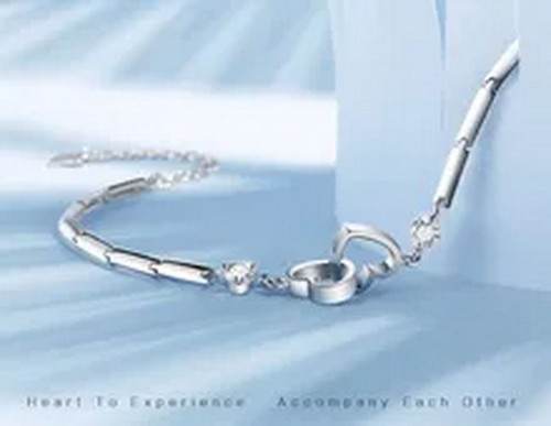 Double Heart Cubic Zircon Bracelets Women Fashion Jewelry Bangles Bracelet 1pc - Picture 5 of 12