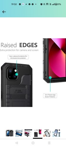 Waterproof Case for iPhone 11 Metal Case Heavy Duty Case Full Body Dustproof... - Picture 4 of 7