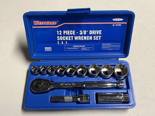 Westward 4Pl88 3/8" Drive Socket Wrench Set Sae 12 Pieces 3/8 In To 7/8 In - Picture 1 of 6