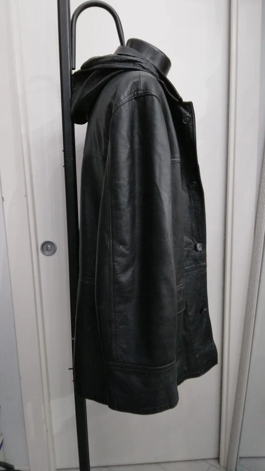 Florence Design Genuine Leather Jacket Used Men Size XL Black XYM897L - Image 2 of 4