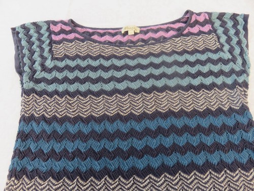 MONSOON PRETTY ZIG ZAG PATTERNED LOOSE KNIT POINTELLE SHORT SUMMER DRESS UK 12 - Picture 10 of 16