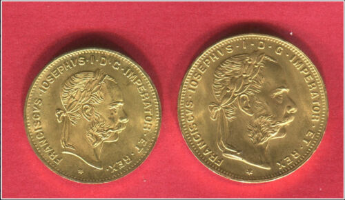 ÖSTERREICH 8 FLORIN 20 Fr + 4 FLORIN 10 Fr - FRANK JOSEPH I. - 1892 - GOLDANLAGE - Bild 2 von 5