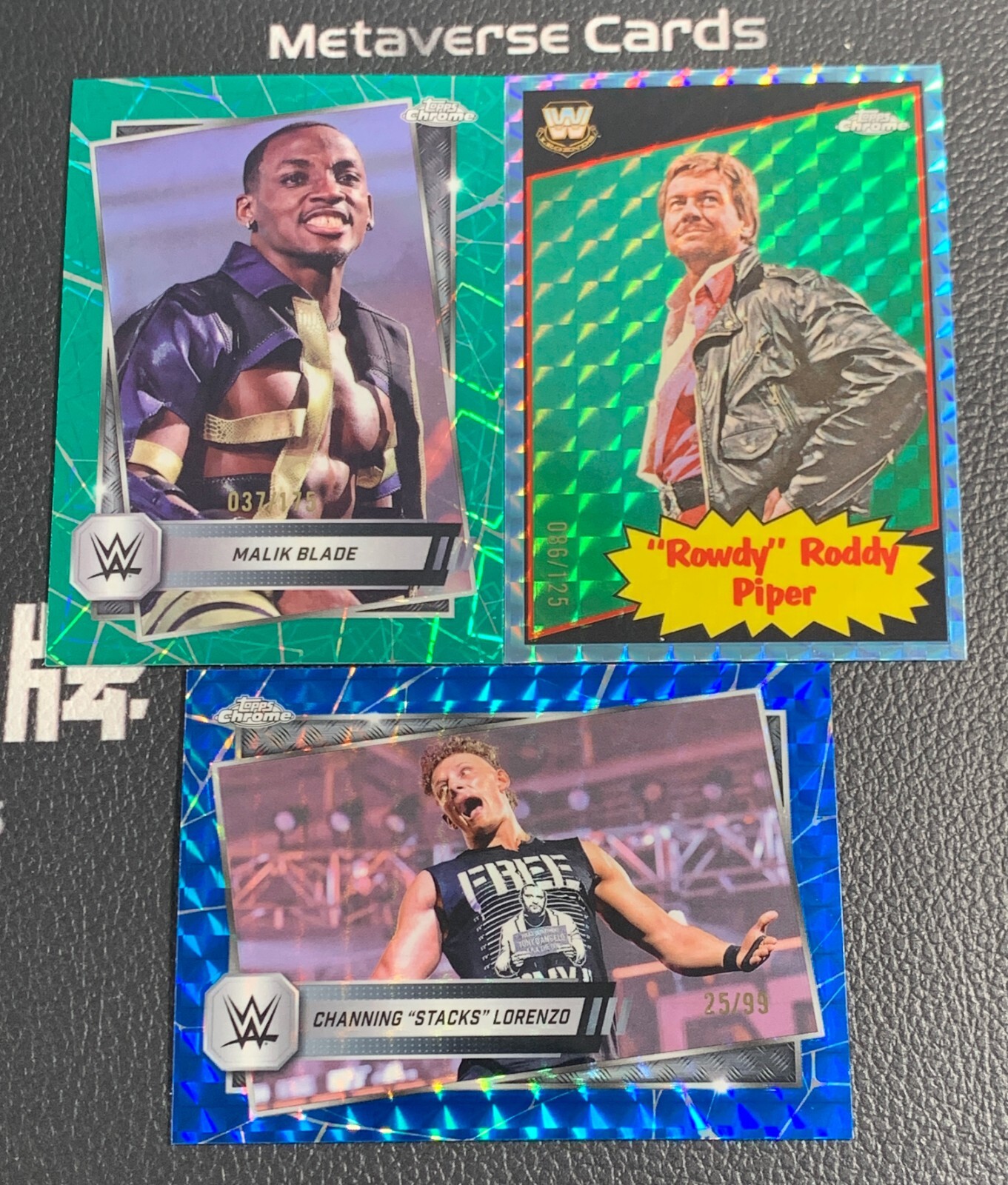2025 Topps WWE Chrome Malik Blade Channing "Stacks" Lorenzo Lot*3