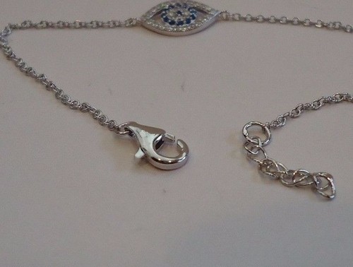  BÖSES AUGE KETTE ARMBAND LAB CREATED TANSANIT & DIAMANTEN 925 STERLING SILBER - Bild 6 von 7