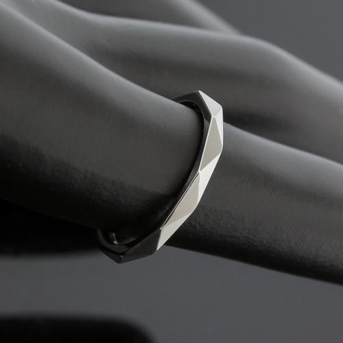 Laurence Graff Signature Faceted 2.3mm Wedding Band Ring Size 6.5 18K White Gold - Picture 2 of 5