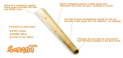 SMIZZLE 40 Pre-Rolled Organic Cones, QUEEN (98mm) - Picture 4 of 7