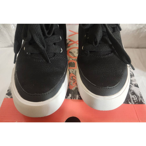 ROXY Black Ivan Fur Mid Top Lace Up Sneakers Shoes Boots 8 Cold Weather - Picture 5 of 9