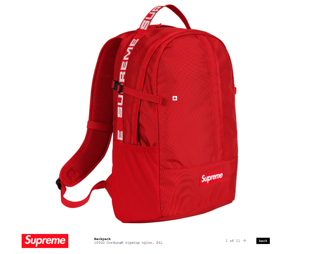 Supreme SS18 Red Cordura 24L Ripstop Nylon Backpack Bag IN HAND!