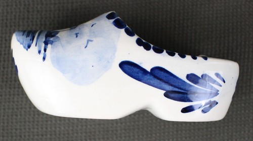 Vintage Delfts Dutch Clog Form Miniatur Aschenbecher blau und weiß mit Windmühle - Bild 2 von 6