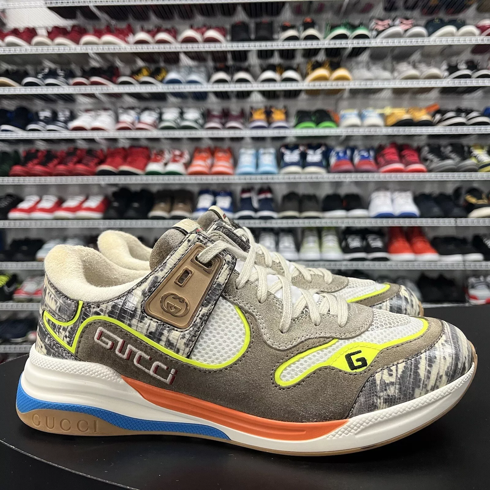 Gucci Ultrapace peau de serpent 592345 homme taille US 9 UK 8,5