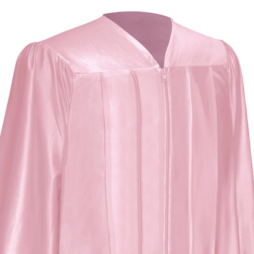 Vestido y gorra de graduación rosa brillante - Imagen 4 de 24