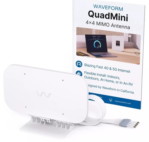 Waveform QuadMini: 4x4 MIMO External Antenna | Omnidirectional Antenna for 4G...