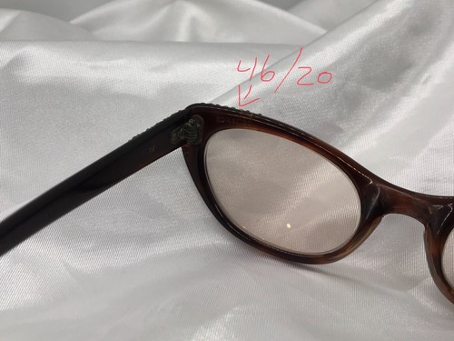 Vintage Marine Cat Eye braunes Gestell mit Strass Brille - Bild 5 von 11