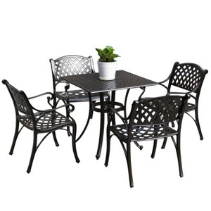 5PCS Outdoor Dining Set Patio Furniture Cast Aluminum Bistro Table ... 5PCS Outdoor Dining Set Patio Furniture Cast Aluminum Bistro Table ...