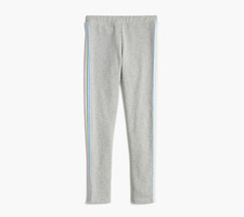 J.CREW CREWCUTS GIRLS HEATHER GREY RAINBOW SIDE-STRIPED STRETCH LEGGINGS Sz 14