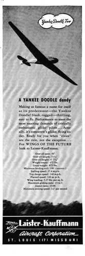 DOS anuncios de aviones planeadores Laister-Kauffman 1944/1945 5/2/2025 k - Imagen 2 de 2