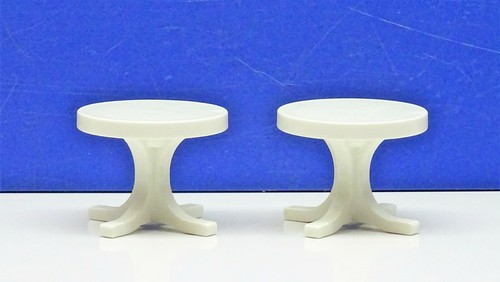 2X Mesa Blanco DM Aprox. 3,4 CM Playmobil >1900 Nostalgia Muñecas Terraza Raro - Picture 5 of 5
