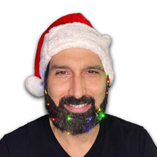 LED Beard Lights Fun Novelty Face Hair Santa Party Xmas MEN Gift FAST SHIPPING