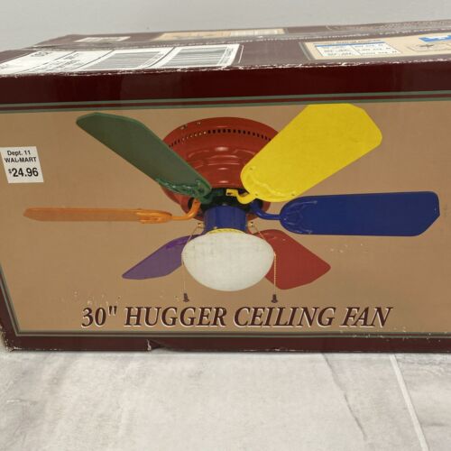 NIB Home Trends 30” Kids Hugger Ceiling Fan Multi-Color Colorful Rainbow Retro! - Picture 5 of 7