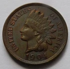 1904 Indian Head Cent AU Penny 1C coin