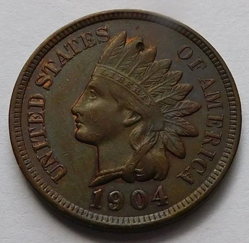 1904 Indian Head Cent AU Penny 1C coin