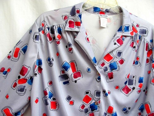 VTG 80's..ROAMANS..ARTSY..SECRETARY...BLOUSE..NEW..PLUS sz 2X - Picture 4 of 6