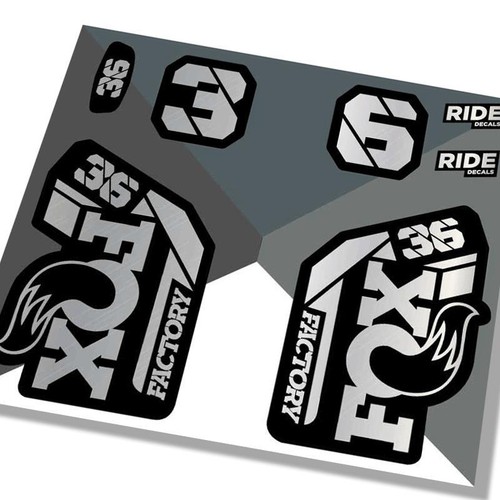 Fox 36 Factory 2021 Fork Decals - Metallic Silver - Licensed By Fox - Picture 1 of 2