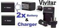 2pc Super Capacity Np-fv70 Battery & Charger For Sony Hdr-td10 Hdr-td20 Hdr-td30 2pc Super Capacity Np-fv70 Battery & Charger For Sony Hdr-td10 Hdr-td20 Hdr-td30