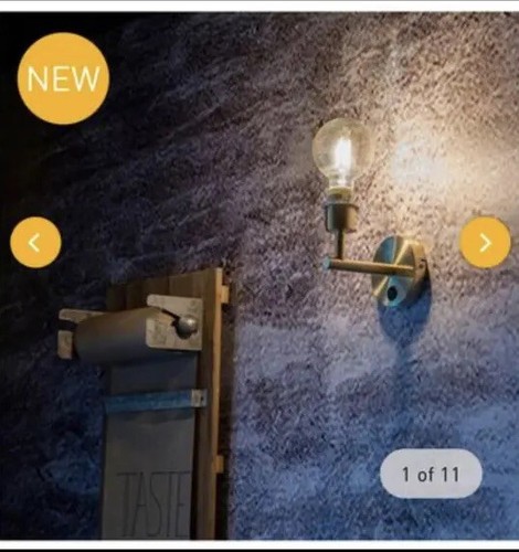 gold wall lights with lampshades  - Picture 1 of 4