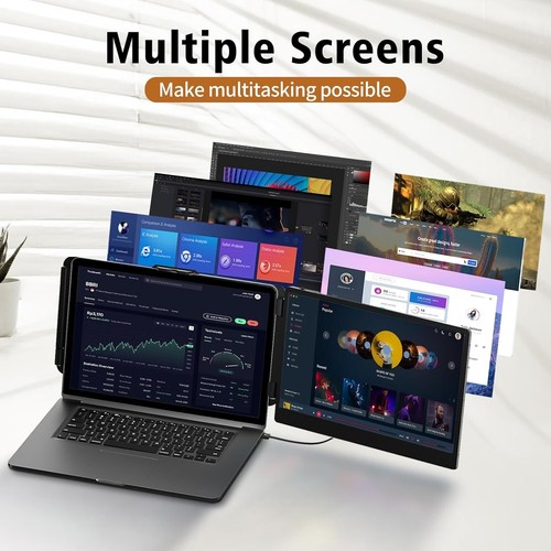 Laptop Screen Extender - 14” FHD 1080P IPS Portable Monitor for Laptop Plug - Bild 2 von 7