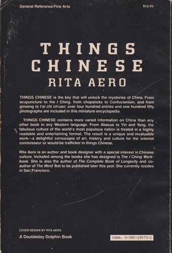 THINGS CHINESE, TRADE PB, RITA AERO, 1980. 1ST EDITION - Picture 7 of 7