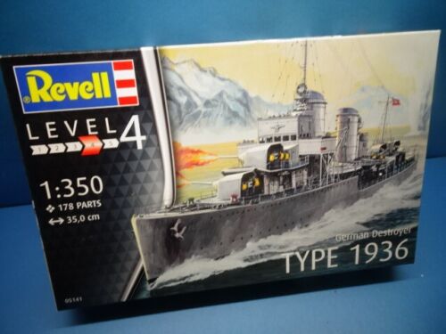 1/350 Revell  ( 2016):  German Destroyer " Type -1936 " (Vollrumpf oder WL ) - Afbeelding 1 van 22