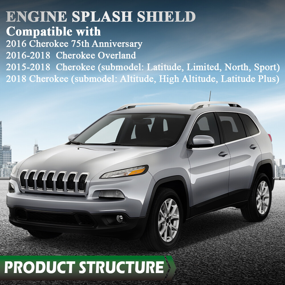 Fit For 15-18 Jeep Cherokee Center Engine Splash Shield Guard Under Cover