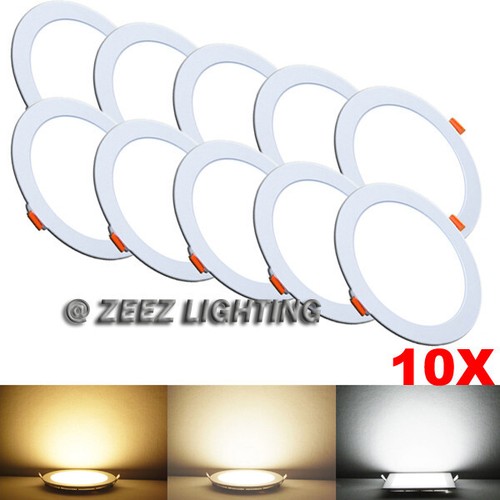 10 Pack 12W 6-Inch Round Warm White Dimmable LED Recessed Ceiling Light Fixture - Picture 1 of 12