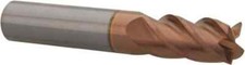 Accupro 12182598 Carbide Corner Radius End Mill: 1/2" Diam, 1" LOC, 4 Flutes