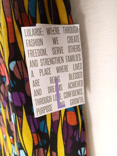 T-shirt donna LuLaRoe Classic taglia L multicolore geometrica scollo a scoop nuova con etichetta - Foto 9 di 9