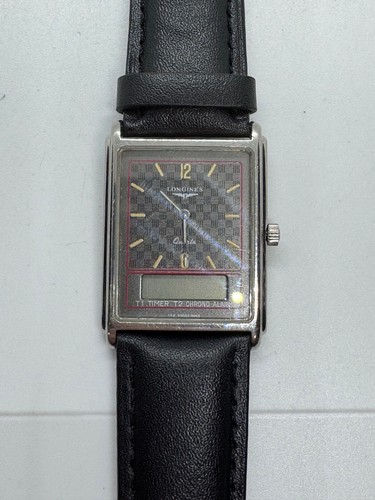 Longines Split 5 Chronograph Alarm Swiss Man’s Wrist Watch Quartz  Not Working - Picture 10 of 14