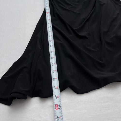 Ieena for Mac Duggal Dress Women 14 Black Foldover Long Sleeve Jeweled Midi NWT - Picture 14 of 14