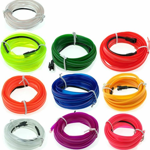 1m 5m LED EL Wire Light Glow Neon String Strip Rope fexible Tube Car Party Decor - Picture 7 of 18