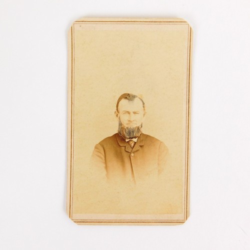 Antique Photo CDV Gentleman with Beard, Leuke Vose, by Owen, Newton NJ c.1800s - Picture 2 of 5