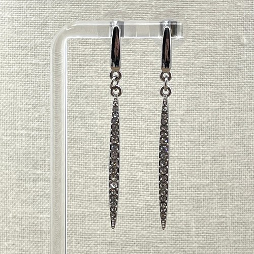Women's Silver Rhinestone Crystals Stud Earrings Long Drop/Dangle Polish Finish