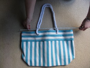 Details About Nwt Nordstrom Turquoise White Striped Beach Bag Tote