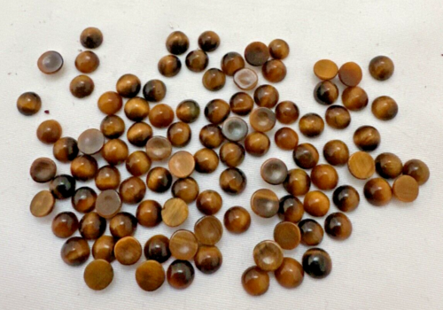 100 pezzi di cabochon tondi occhio di tigre da 5 mm OB4