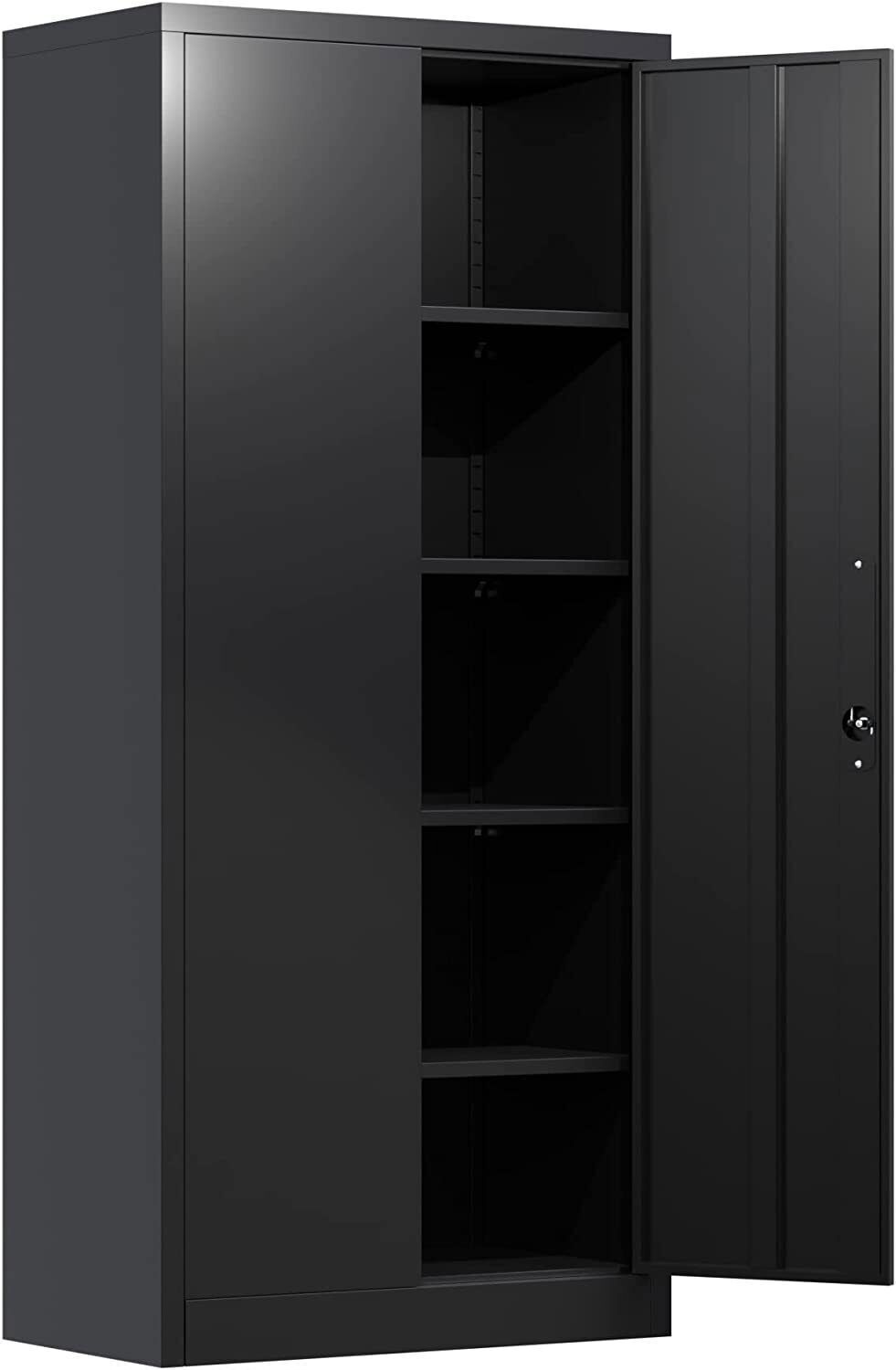 Metal Storage Cabinet with 4 Adjustable Shelves and 2 Locking garage cabinets - Picture 8 of 25